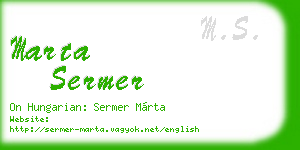 marta sermer business card
