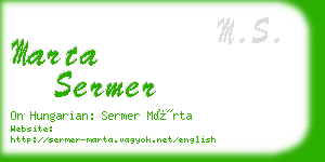 marta sermer business card